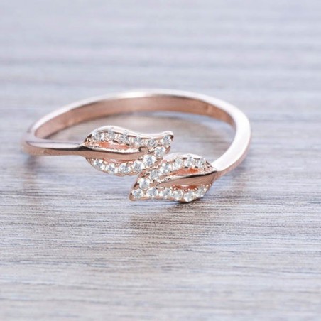 Anillo doble hoja Plata de Ley