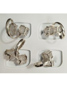 Anillo diamante Herkimer ajustable Plata de Ley 2