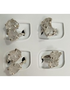 Anillo diamante Herkimer ajustable Plata de Ley