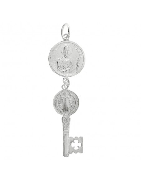Colgante Llave escapulario San Benito & San Judas