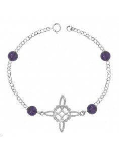 Pulsera Tetragrámaton con amatista o cuarzo Plata 925 - Karissma