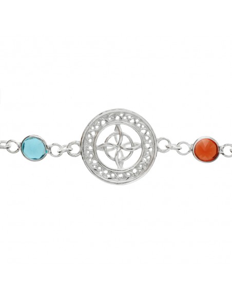 Pulsera Nudo de Bruja con cristales de colores