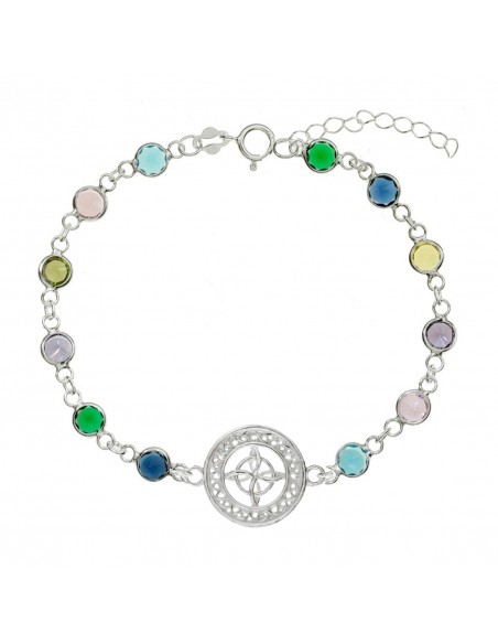 Pulsera Nudo de Bruja con cristales de colores