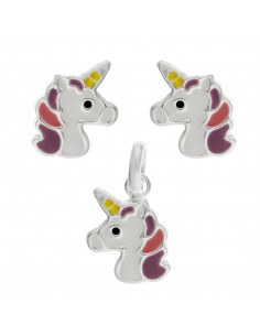 Conjunto infantil Unicornio Plata de Ley