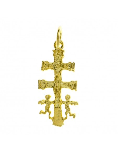 Cruz de Caravaca Plata de Ley bañada en oro