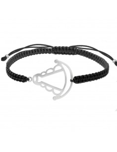 Pulsera macramé con Virgen del Rocio Plata de Ley 2