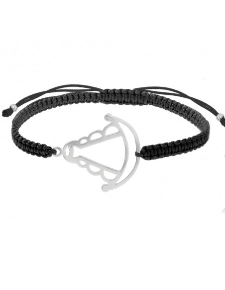 Pulsera macramé con Virgen del Rocio Plata de Ley