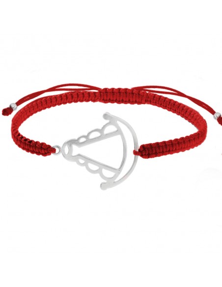 Pulsera macramé con Virgen del Rocio Plata de Ley