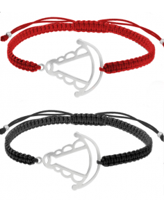 Pulsera macramé con Virgen del Rocio Plata de Ley