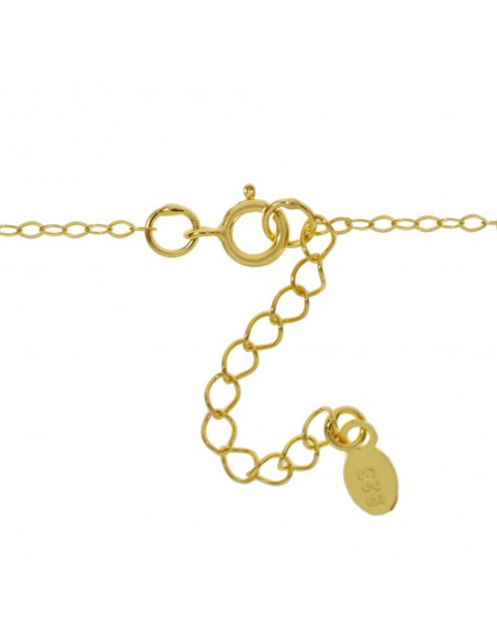 Collar de Péndulo de piedra natural de opalina en Plata de Ley bañada en Oro