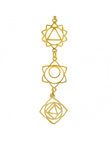 Collar símbolos 7 Chakras Plata de Ley bañada en Oro