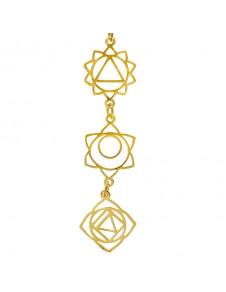 Collar símbolos 7 Chakras Plata de Ley bañada en Oro