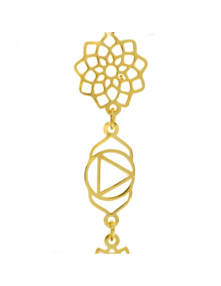 Collar símbolos 7 Chakras Plata de Ley bañada en Oro