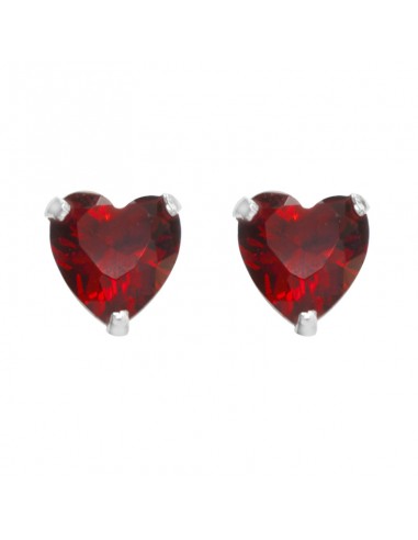 Pendientes mini corazón de circonitas Plata de Ley