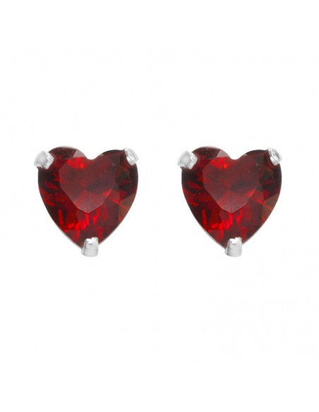 Pendientes mini corazón de circonitas Plata de Ley