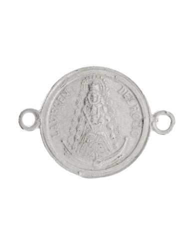 Pulsera de giratoria de Virgen del Rocio y paloma de la Paz en Plata de Ley