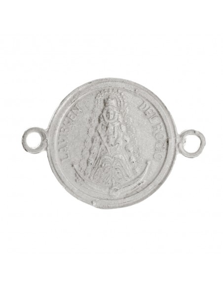 Pulsera de giratoria de Virgen del Rocio y paloma de la Paz en Plata de Ley