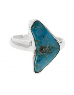 Anillo solitario turquesa en bruto Plata de Ley