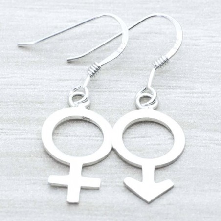 Pendientes símbolo pareja Plata de Ley 925