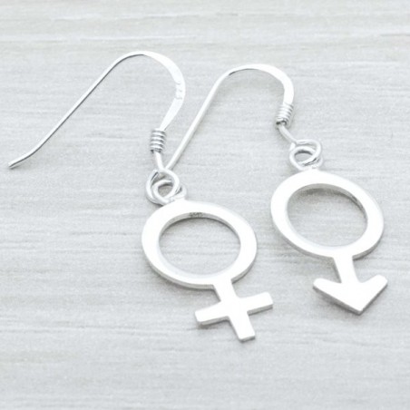 Pendientes símbolo pareja Plata de Ley 925