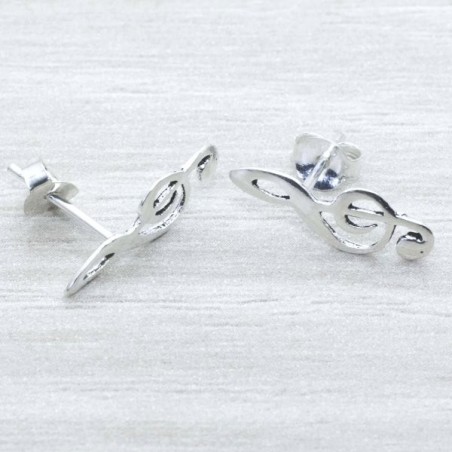 Pendientes nota musical Plata de Ley 925