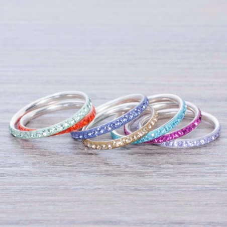 Anillo una línea con circonia Plata de Ley 925