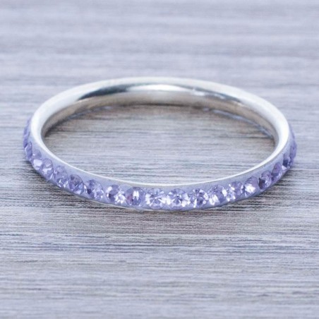 Anillo una línea con circonia Plata de Ley 925