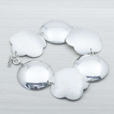 Pulsera Plata de Ley 925 oval y flor