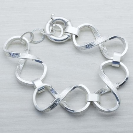 Pulsera Plata de Ley 925 infinito con diseño Greco
