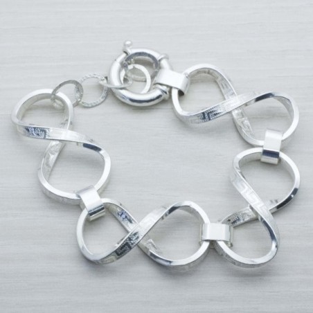 Pulsera Plata de Ley 925 infinito con diseño Greco