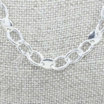 Collar eslavon oval con calabrote Plata de Ley 925 2