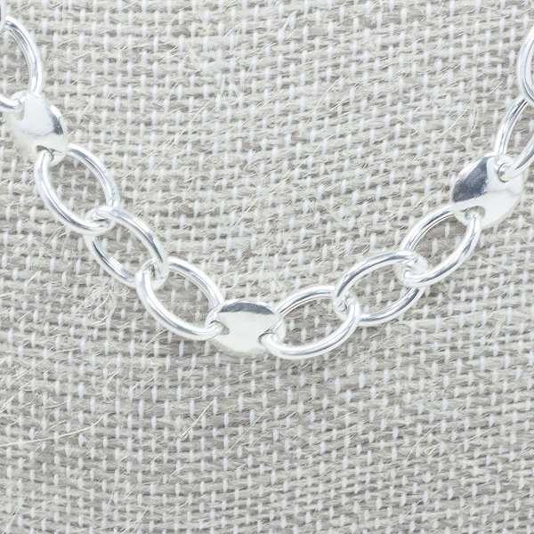 Collar eslavon oval con calabrote Plata de Ley 925