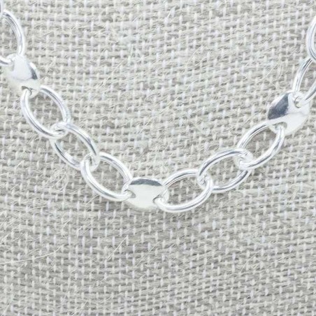 Collar eslavon oval con calabrote Plata de Ley 925