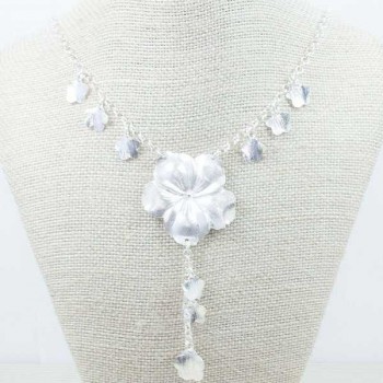 Collar flor mate grande Plata de Ley 925