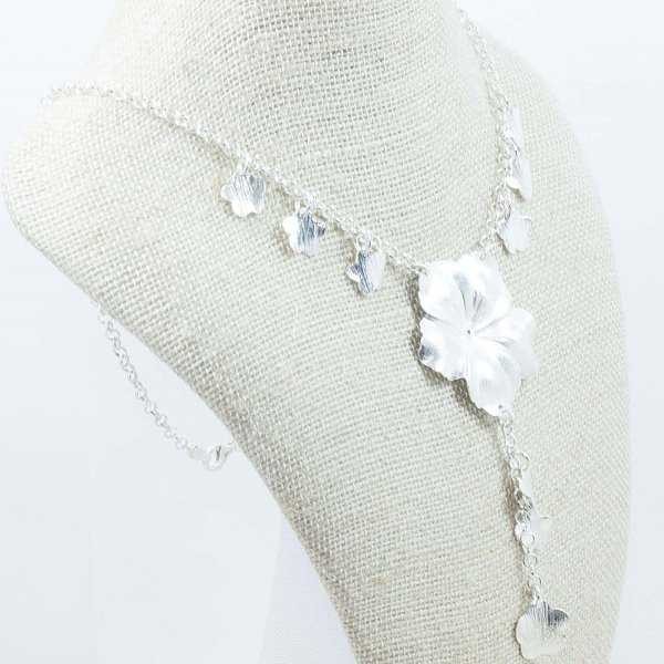 Collar flor mate grande Plata de Ley 925