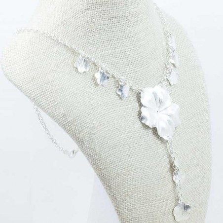 Collar flor mate grande Plata de Ley 925