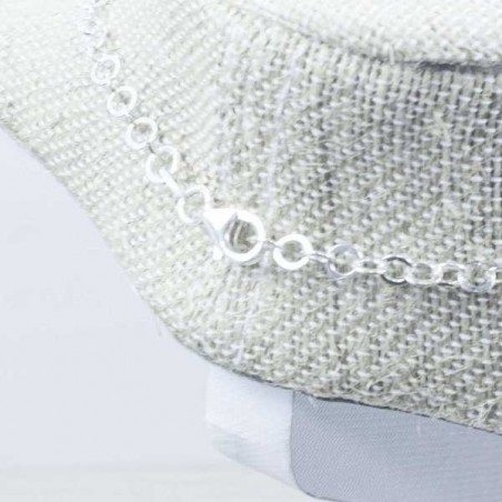 Collar corazón mate con bola Plata de Ley 925