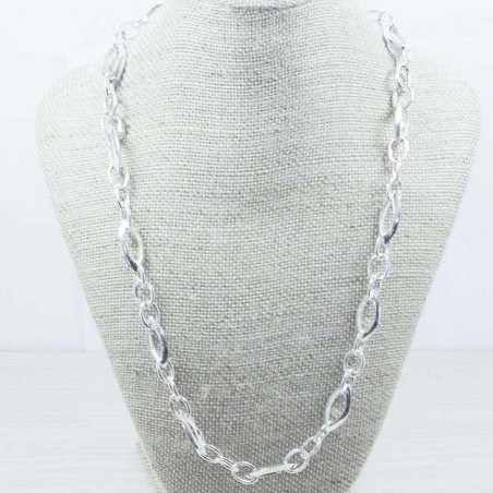 Collar eslabón macizo  Plata de Ley 925