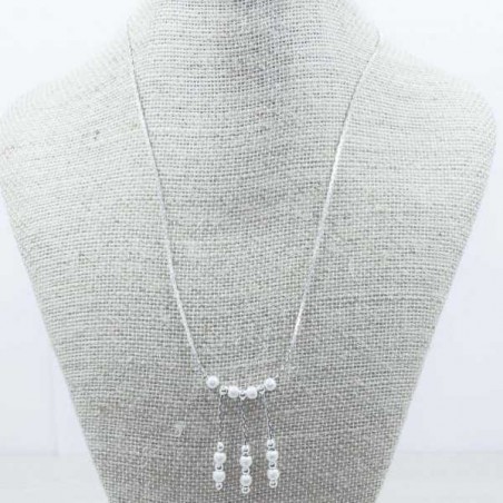 Collar diseño bolas Diamantadas Plata de Ley 925