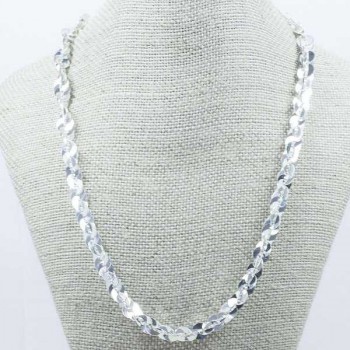 Collar lentejuelas espejada Plata de Ley 925