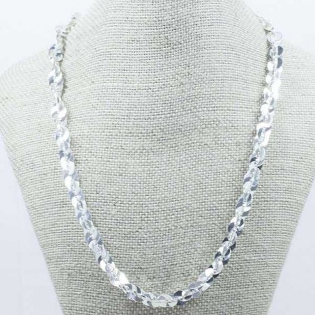 Collar lentejuelas espejada Plata de Ley 925