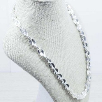 Collar lentejuelas espejada Plata de Ley 925 2