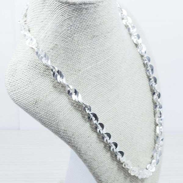 Collar lentejuelas espejada Plata de Ley 925