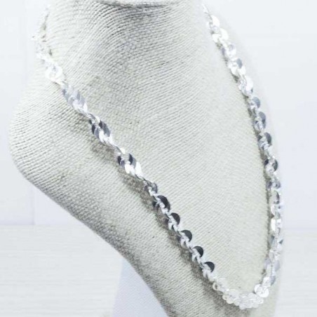 Collar lentejuelas espejada Plata de Ley 925
