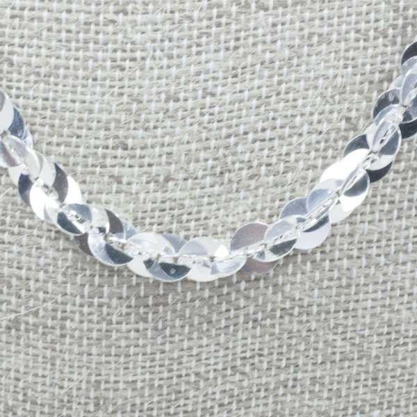 Collar lentejuelas espejada Plata de Ley 925