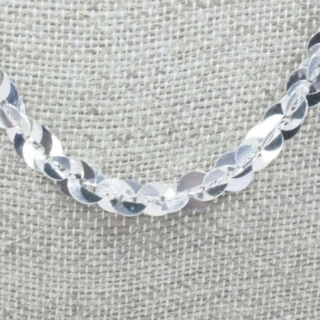 Collar lentejuelas espejada Plata de Ley 925