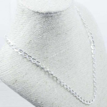 Collar eslabón grumet diamantado Plata de Ley 925