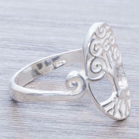 Anillo árbol de la vida oval Plata de Ley 925