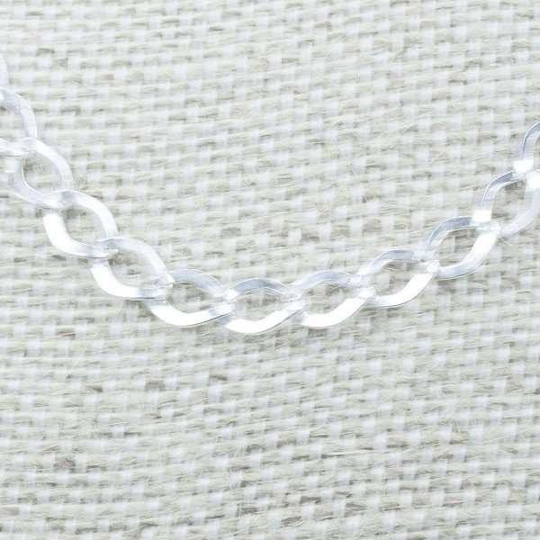 Collar eslabón grumet diamantado Plata de Ley 925