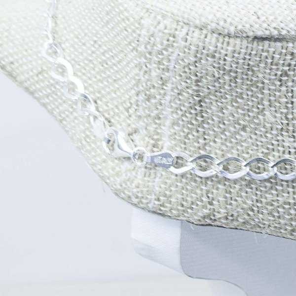 Collar eslabón grumet diamantado Plata de Ley 925